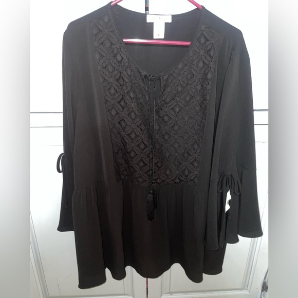 New Moa Moa black blouse beautiful flared sleeves - Picture 1 of 6